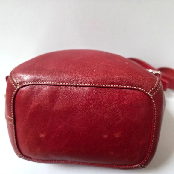 Vintage Coach Soho Legacy Duffle Red Leather Hobo Bucket Bag 9186 - Picture 13 of 16